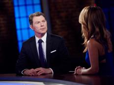 Hosts Bobby Flay and Giada de Laurentiis in deliberation for the Star Challenge, as seen on Food Network Star, Season 12.