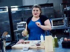 Contestant Erin Campbell during the Mentor Challenge, ET Don't Phone In, as seen on Food Network Star, Season 12.