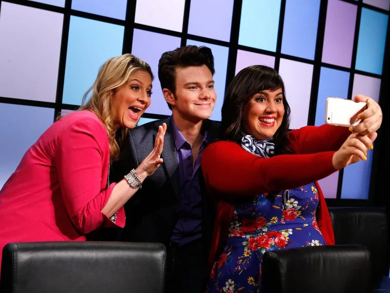 Judges Amanda Freitag, Chris Colfer and Raiza Costa take a selfie, as seen on Food Network's Chopped Junior, Season 3.
