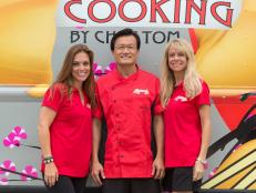 Team Fortune Cooking, left to right Tiffany Webster, Tom Lin and Julie Hill-Lin, as seen on Food Network's The Great Food Truck Race, Season 7.