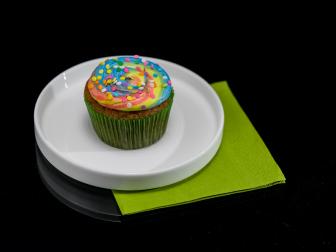 HGTV's Jonathan Scott and Food Network's Duff Goldman chose a rainbow theme for their halloween cupcakes, as seen during the 2016 All Star Halloween Spectacular (after)