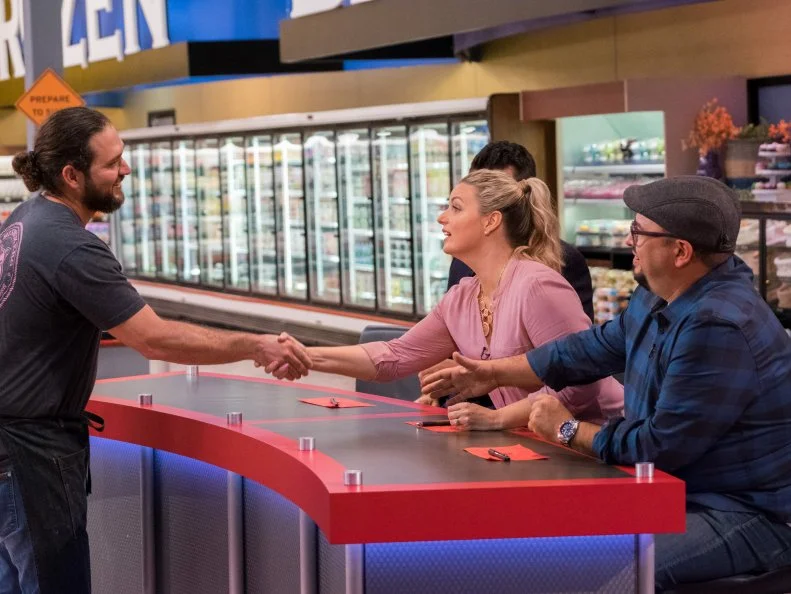 Contestant Andres Barrientos thanks the judges, as seen on Food Network's Guy's Grocery Games, Season 12.