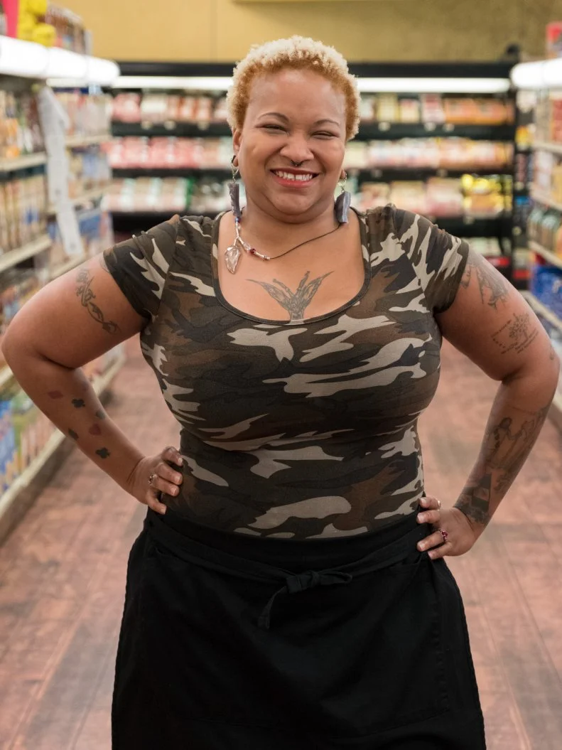 Contestant Myisha Lamar, as seen on Food Network's Guy's Grocery Games, Season 12.