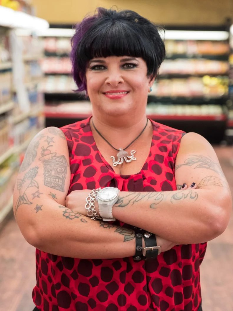 Contestant Stacy Van Watering, as seen on Food Network's Guy's Grocery Games, Season 12.