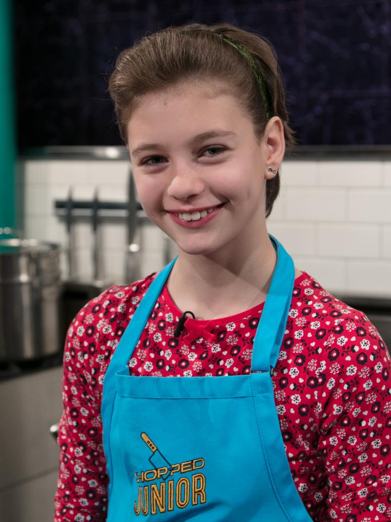 Junior contestants Nicole Bidun poses on set, as seen on Food Network's Chopped Junior, Season 6.