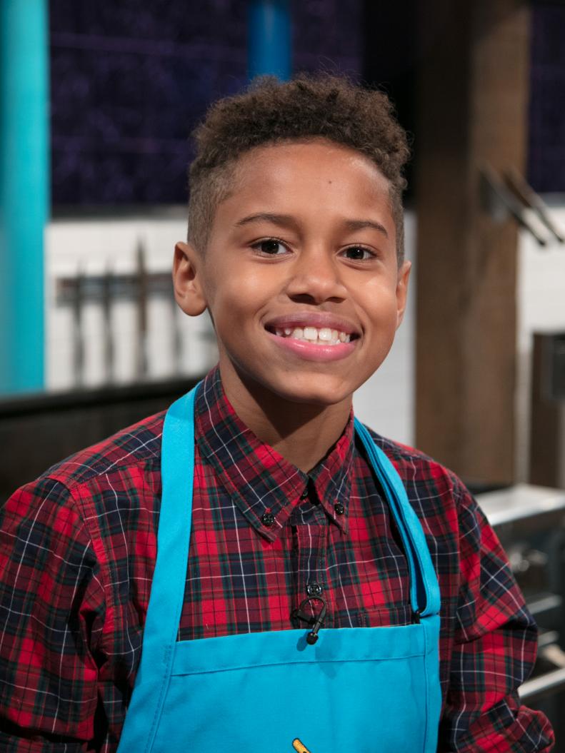 Junior contestants Tyler Casanova-Rodriguez poses on set, as seen on Food Network's Chopped Junior, Season 6.