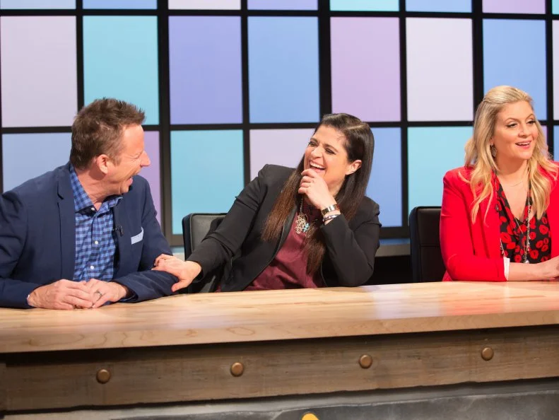 Judges Marc Murphy (L), Alex Guarnaschelli, and Amanda Freitag during dessert round, as seen on Food Network's Chopped Junior, Season 6.