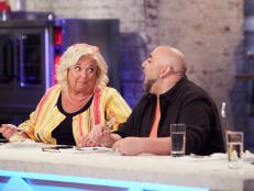 Judges Nancy Fuller, Duff Goldman and Lorraine Pascale during Pre-Heat judging, as seen on Food Network's Spring Baking Championship, Season 3.