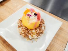 Chef Heather Walker's Pre-Heat dish, Toasted Coconut Sponge with Lemon Curd Whip Cream, as seen on Food Network's Spring Baking Championship, Season 3.