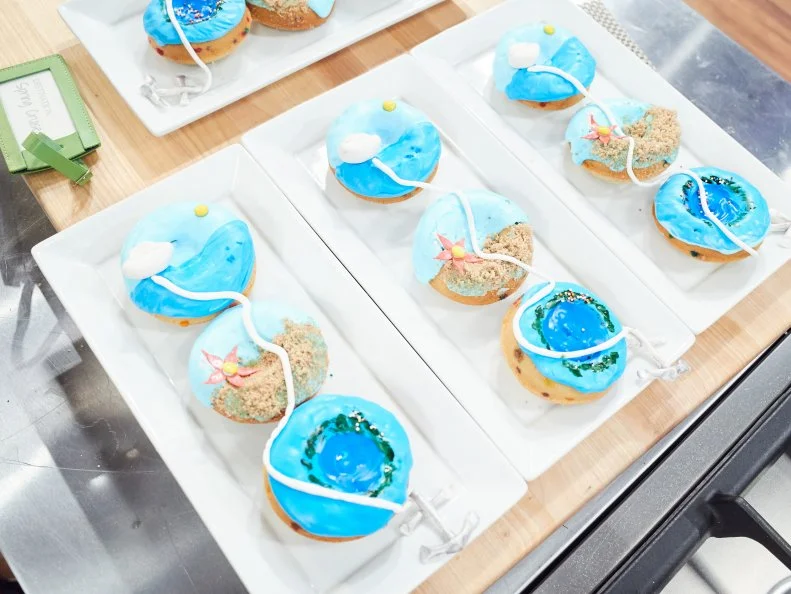 Chef Courtney Rezendes' Main Heat dish, Cruisin' Confetti Doughnuts, as seen on Food Network's Spring Baking Championship, Season 3.