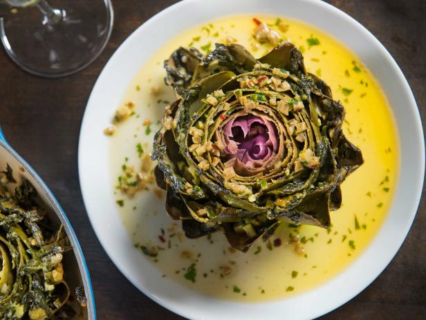 Spinach Dip Stuffed Artichokes
