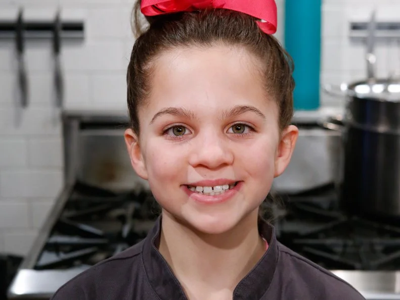 Junior chef Haley Mattes poses, as seen on Chopped Junior, Season 7.