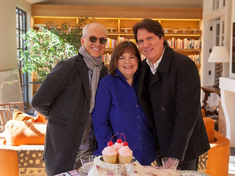 Hollywood director & producer duo Rob Marshall and John DeLuca with Ina Garten, as seen on Barefoot Contessa: Back to Basics, Season 15.