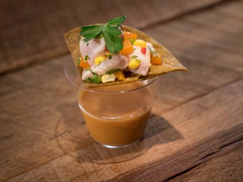Hamachi Ceviche with Poblano Shooter