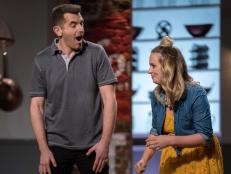 Contestants Adam Gertler and Amy Pottinger stand as the two finalists and winners of this season, as seen on Comeback Kitchen, Season 3.
