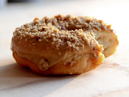 The doughnuts at Dough have an almost cult-like following. They're larger than average, crisp on the outside and light on the inside, and range from traditional glazed to a the more out there blood orange or hibiscus tea. Jeff Mauro loves the Cafe au Lait doughnut.