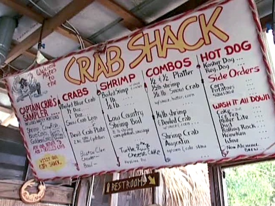 With a decor that says pirate hangout, The Crab Shack opens its doors to a full-on crab fest 362 days a year. Rachael Ray ordered "sweet as the South" blue crab, while Buddy Valastro and his family opted for the sampler platter. This all-forks-on-deck dish comes piled high with crab, shrimp, mussels, crawfish, sausage, potatoes and corn. A secret seasoning adds some kick to this seafood feast.
