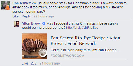 Alton Brown Facebook Chat