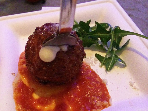Chicken Parmesan Meatball with Spicy Honey