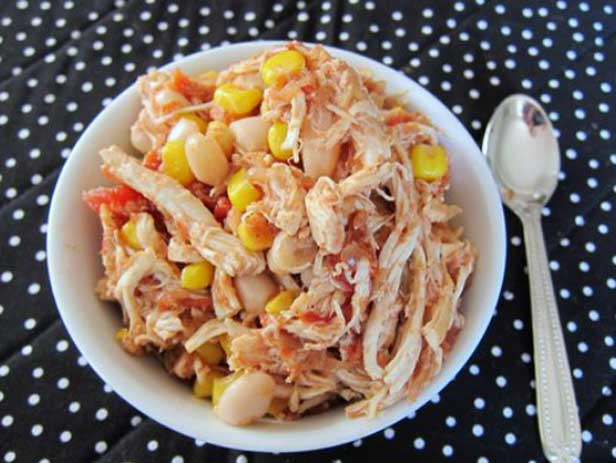 Slow-Cooker Shredded Chicken & Corn Tex-Mex