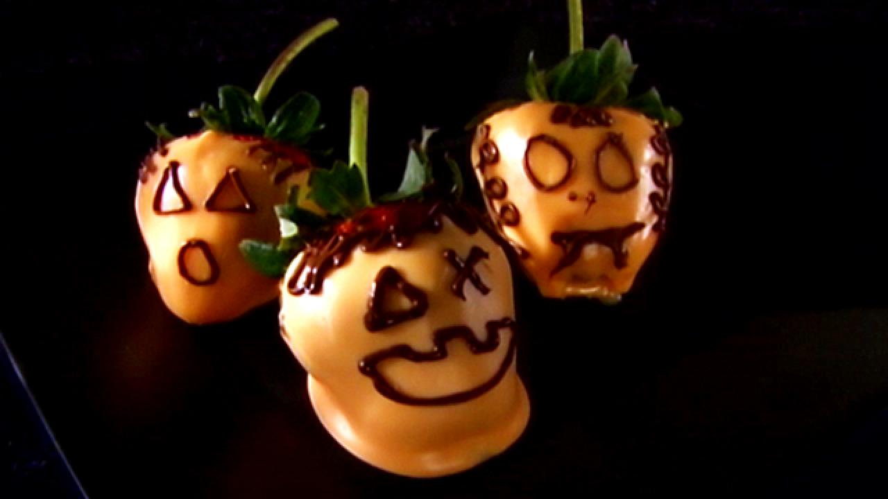Strawberry Jack-o'-Lanterns