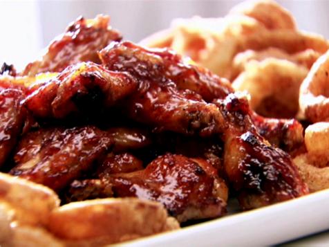 Spicy Sweet Sticky Wings with Crispy Rings