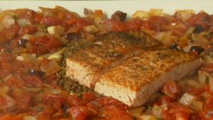 Salmon With Lentil Puttanesca
