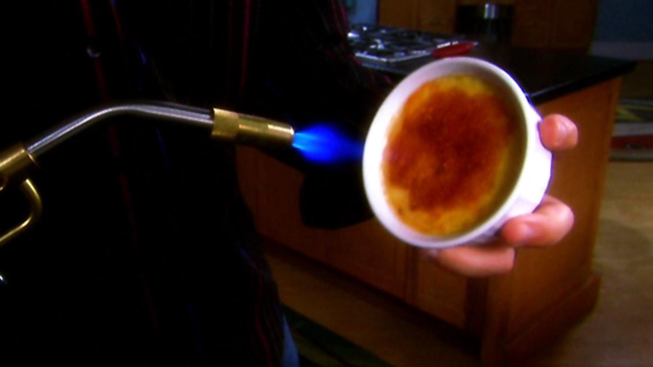 Alton Brown Shows How to Make Creme Brulee