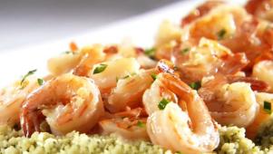 Shrimp Scampi, Pesto Couscous
