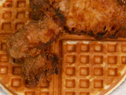 waffles chicken fried flay bobby peppercorn rice wild pink