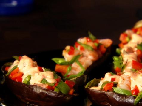Japanese Eggplants with Sriracha Shrimp