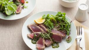 Grilled Tuna Steaks With Pesto