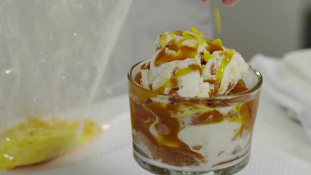 Butterscotch and Macadamia Ice Cream Trifle