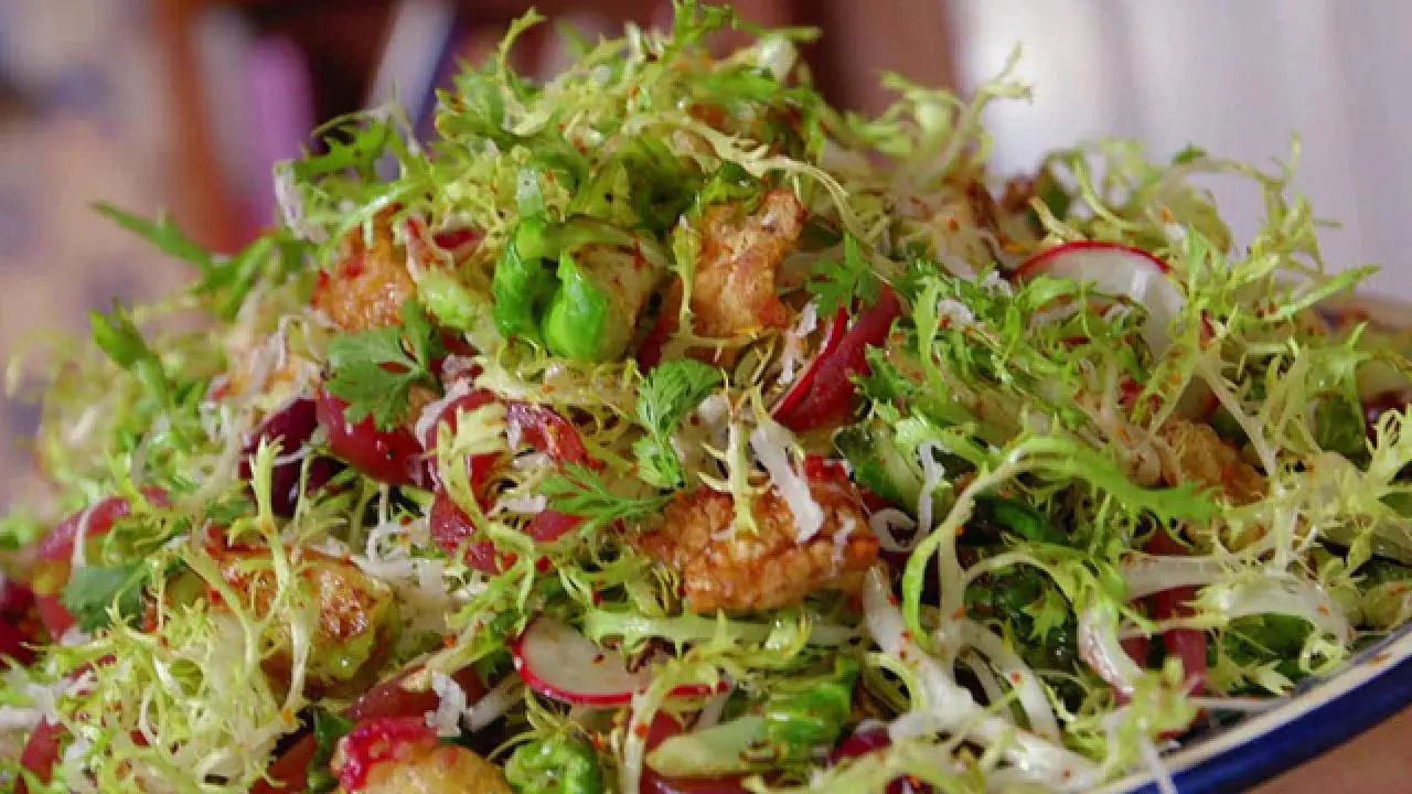 Fried Brussels Sprout Salad Recipe | Aarón Sánchez | Food Network