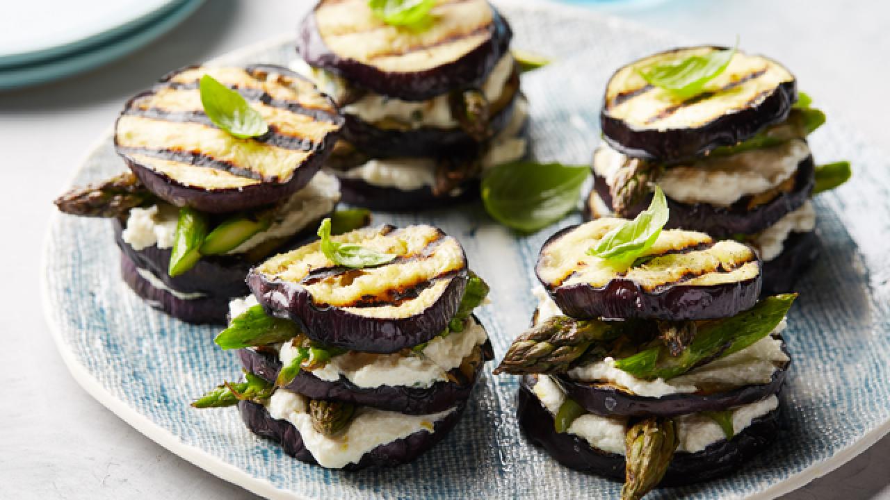 Eggplant and Asparagus Stacks