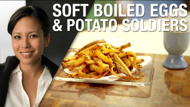 Soft Boiled Eggs with Crispy Potato Soldiers