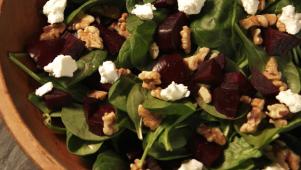 Roasted Beet and Spinach Salad