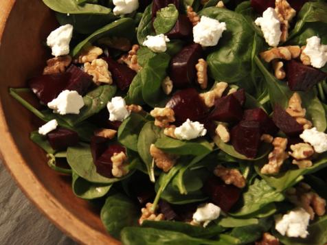 Roasted Beet and Spinach Salad