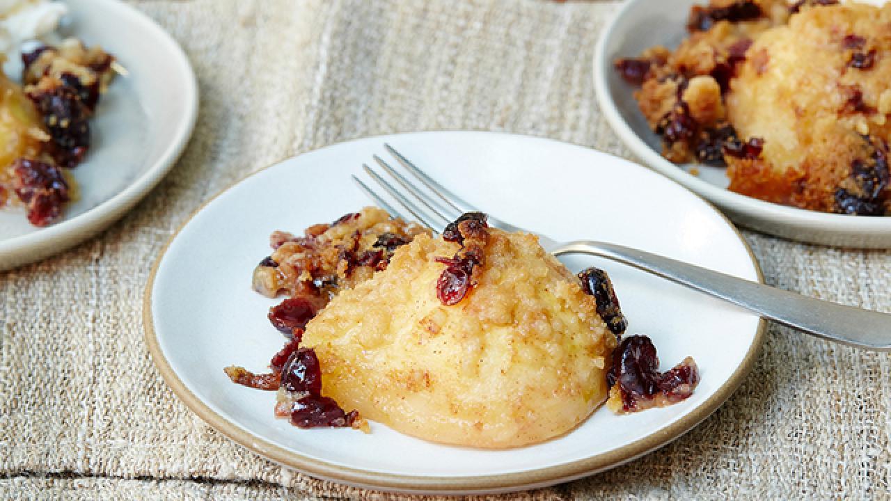 Cranberry-Streusel Baked Pears