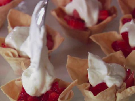 Strawberry Wonton Cups with Orange Mascarpone Whipped Cream