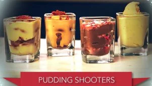 Four Spiked Winter Pudding Shots