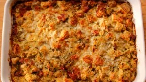 Herb and Apple Bread Pudding