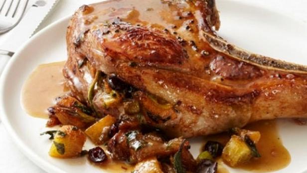 Cranberry-Apricot Stuffed Pork Chops image