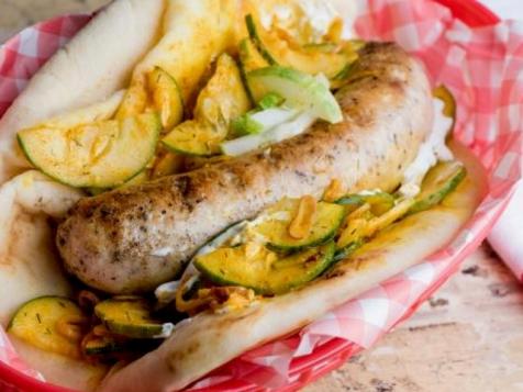 Grilled Turkey Sausage with Cucumber Relish