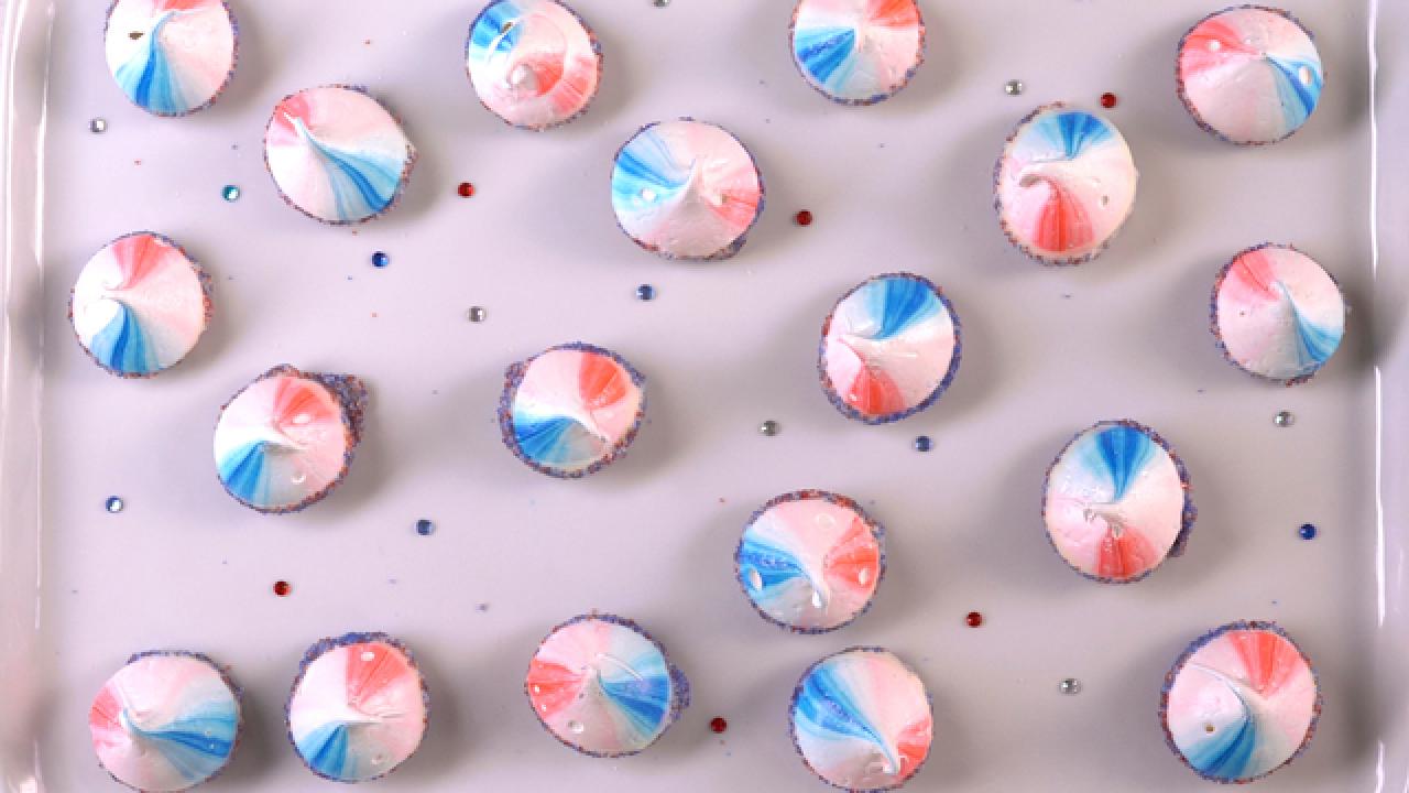 Red, White and Blue Meringues