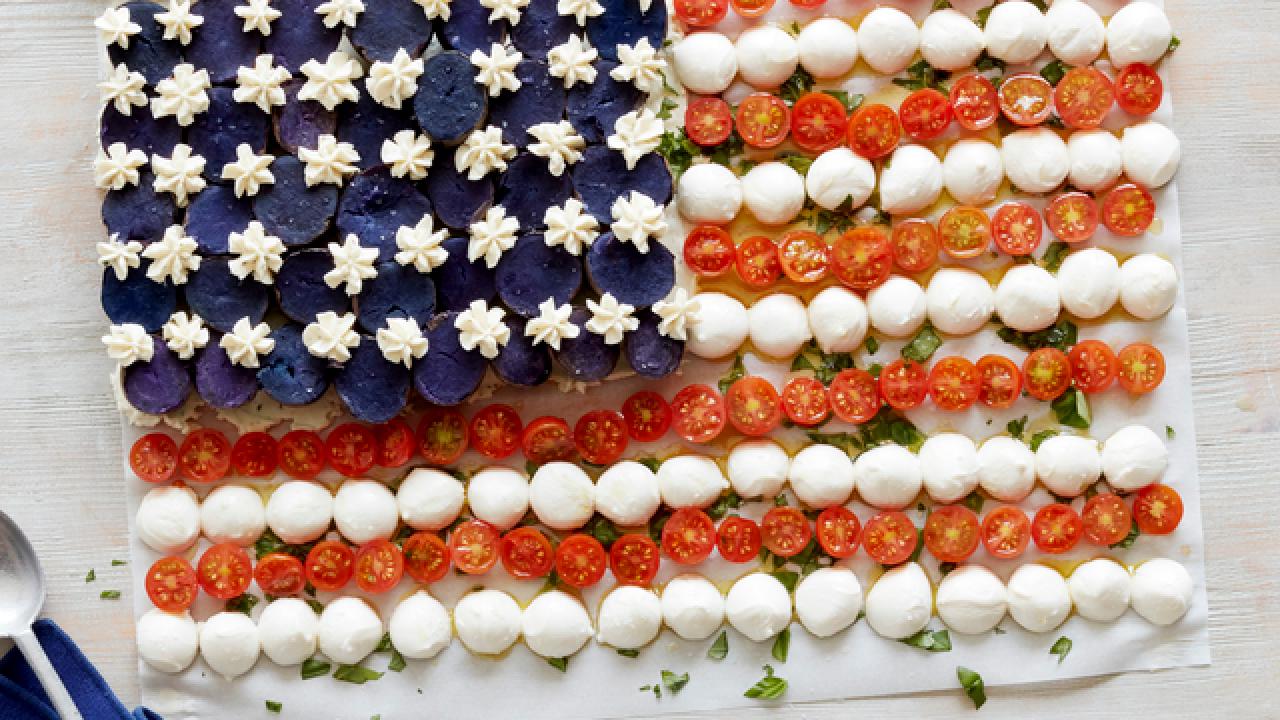 American Flag Caprese Salad