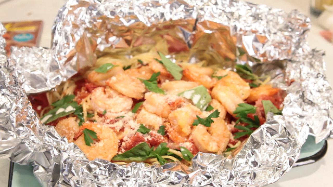Foil-Packet Shrimp Pasta