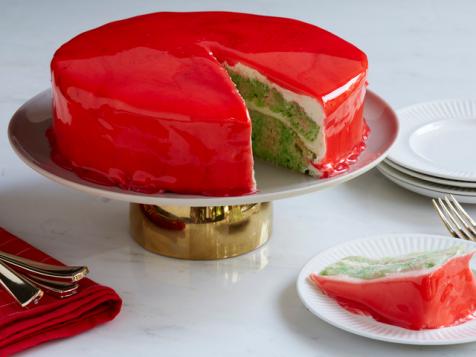 Holiday Mirror Glaze Poke Cake