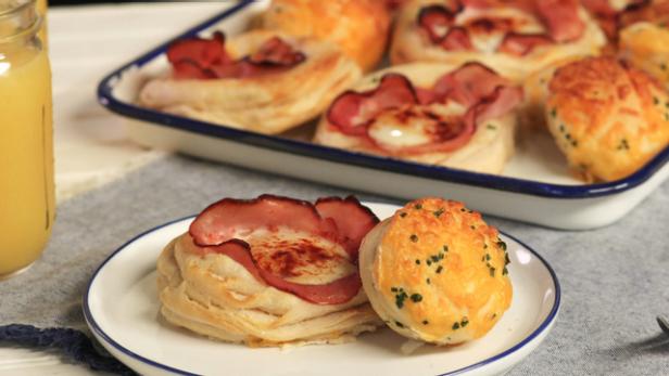Sheet Pan Egg-in-Hole Biscuits