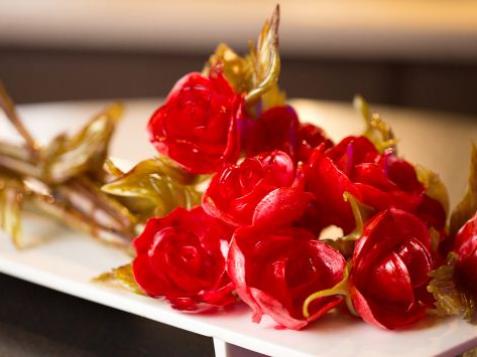 Pulled-Sugar Bachelor Roses